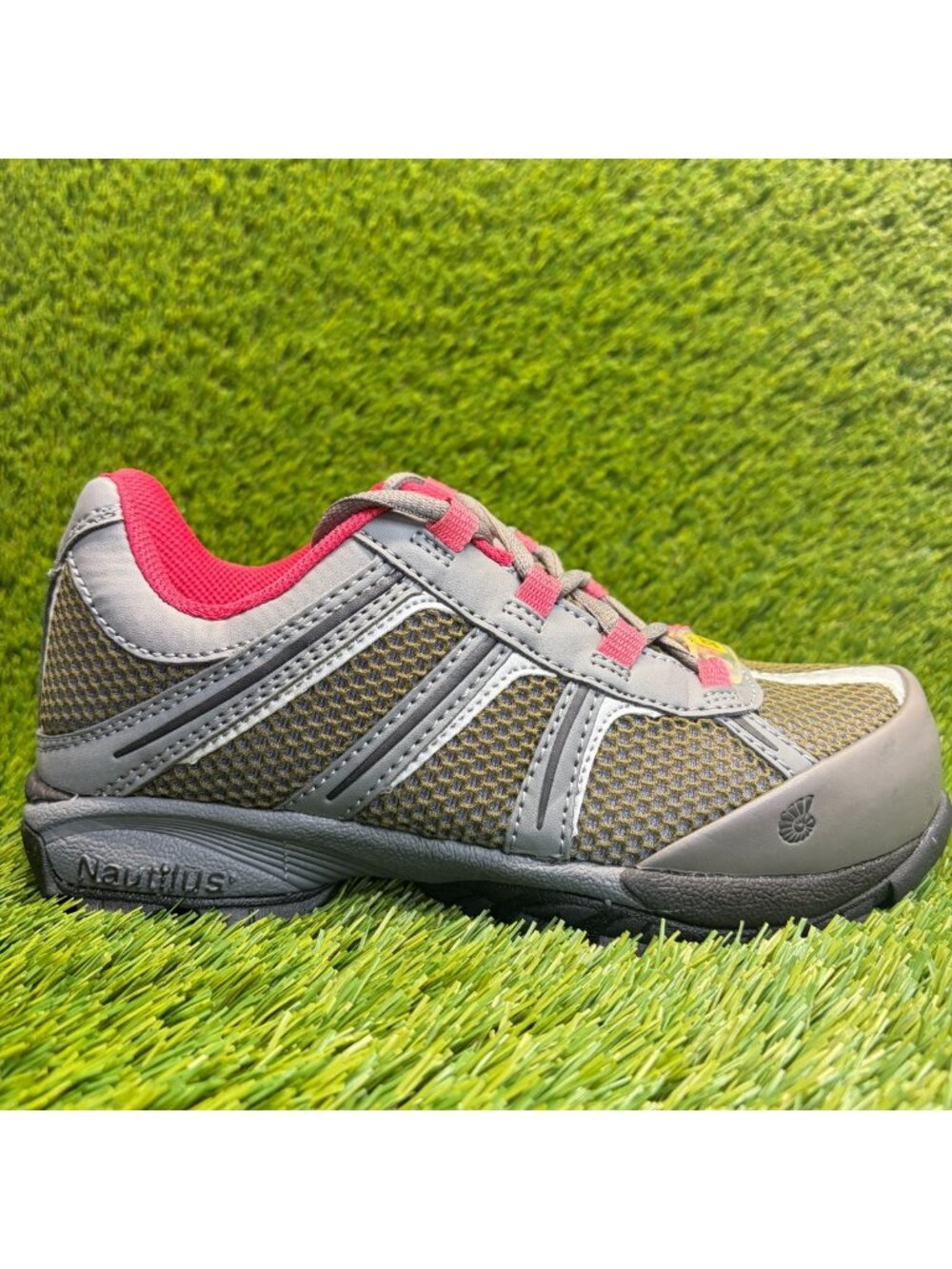 Nautilus N1393 SR Womens Size 8.5 Green Gray Pink Steel Toe Safety Work Shoes